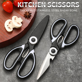Kitchen Scissors Stainless Steel Multifunctional Household Scissors Shear Bone Scissors Chicken Wings Fish Chopper Bottle Opener Alodia Store