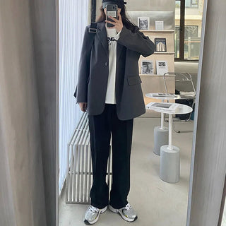 Long Sleeve Loose Suit Coat Woman Alodia Store
