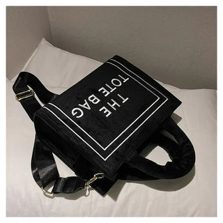 Female Square Tote Crossbody Bag Aesthetic Velour Elegant Alodia Store