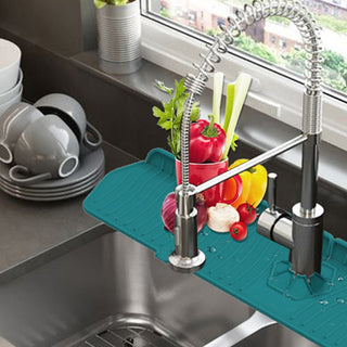 Silicone Faucet Mat Faucet Water Catcher Mat Kitchen Faucet Sink Splash Guard Sink Draining Pad Behind Faucet Drip Protector Alodia Store