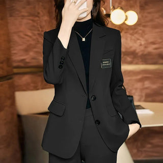Long Sleeve Blazers Coat Pant Suit Korean Elegant Chic Matching Set Alodia Store