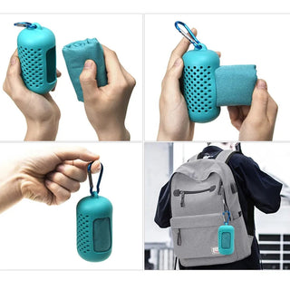 Quick Drying Microfiber Towel Sports Running Outdoor Camping Towel Portable Fitness Gym Towel Yoga Beach Travel Silicone Bag Alodia Store