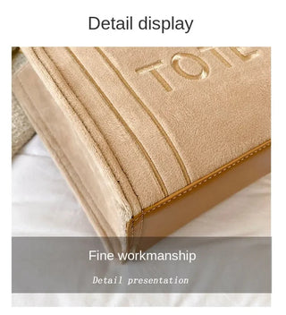 Female Square Tote Crossbody Bag Aesthetic Velour Elegant Alodia Store