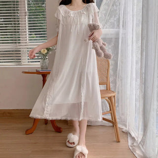 Long-sleeved Sexy Lace Home Clothes Night Gown Sleep Dress Alodia Store