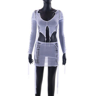 Weird Puss Mesh Sexy 2 Piece Set Alodia Store