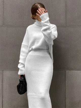 TARUXY Ribbed Knit 2 Piece Dress Set Outfits Ladies Alodia Store