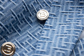 Geometric Pattern Denim Jackets Alodia Store