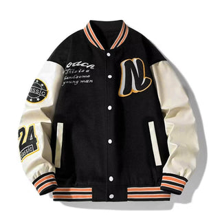 Jacket Men's Striped Letter Pattern Alodia Store