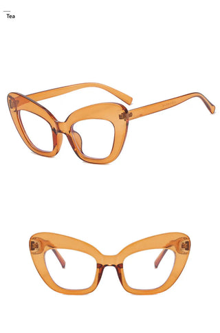 2022 New Fashion Vintage Anti Blue Light Cat Eye Women Glasse Retro Designer Eyeglasse Frame Ladies Ins Trending Clear Computer Alodia Store