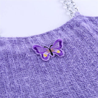 Top Butterfly Embroidery Chain Alodia Store