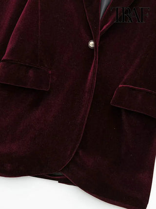 Velvet Blazer Coat Vintage Alodia Store