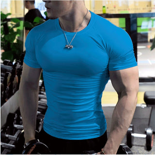 Men's Summer Short Sleeve Fitness T Shirt Running Sport Gym Muscle T-shirts Oversized Workout Casual High Quality Tops Clothing alodia store