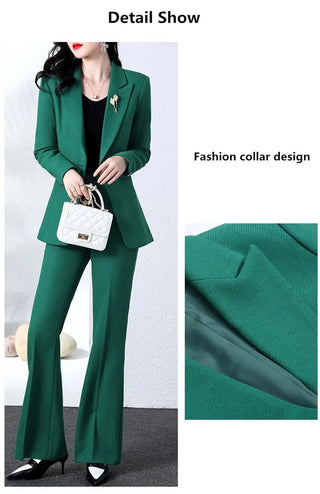 New Fashion Blazer Coat Trousers Two Piece Women's Elegant Casual Suit Jacket Pants Set Alodia Store