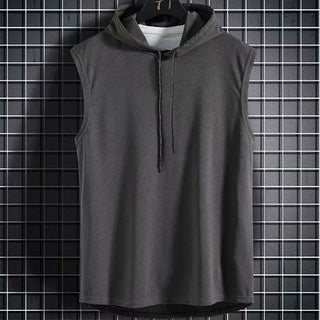 Plus Size Summer Men Clothing Tank Tops Sweatshirt Sleeveless Tops Hoodie Vest Workout Fitness Mens T Shirt Workout Hip Hop Vest alodia store