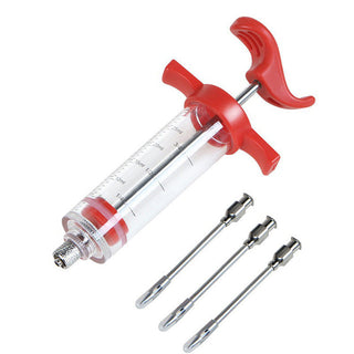 Flavor Needle BBQ Meat Syringe Marinade Injector Pork Steak Meat Sauces Syringes With 3 Stainless Steel Needles Kitchen Tools Alodia Store