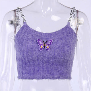Top Butterfly Embroidery Chain Alodia Store