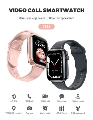 Kids 4G Smart Watch SOS GPS Location Tracker Sim Card Video Call WiFi Chat Camera Flashlight Waterproof Smartwatch Alodia Store