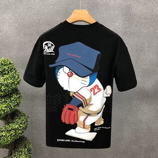 Summer Men's Cotton T-shirt Japan Men's Cool cartoon Short Sleeve Tops High Quality White T Shirt O-neck Tee Shirt Men Clothing alodia store