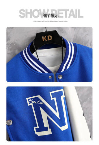 Men's Letter Printed Loose Baseball Jacket Fashion Alodia Store