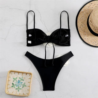 Sexy Flower Bandeau Swimwear Thong Bikini 2024 Women Alodia Store