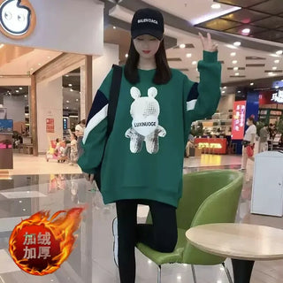 New in Sweatshirts Women Spring Autumn Loose Pullovers Bears Y2k Longsleeve Women's Sweater Japanese Fashion Korean Streetwear Alodia Store