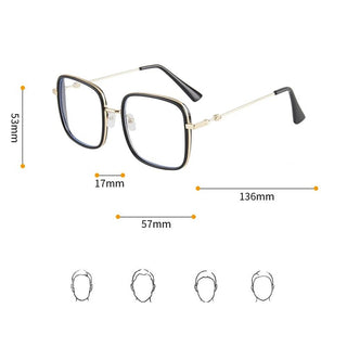 Large Square Frame Anti-Blue Light Glasses Fashion Retro Men Women Computer Gaming Eye Protection Classic Plain Glass Spectacles Alodia Store