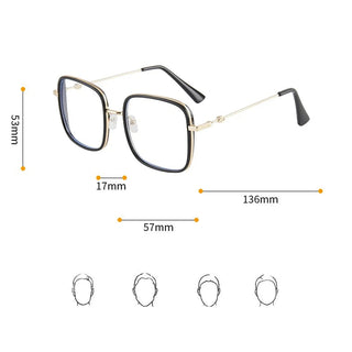 Large Square Frame Anti-Blue Light Glasses Fashion Retro Men Women Computer Gaming Eye Protection Classic Plain Glass Spectacles Alodia Store