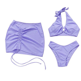Halter Bikini Set backless purple ALODIA STORE
