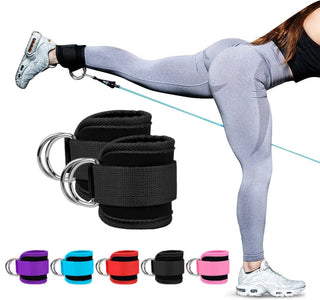 Gym Ankle Straps Double D-Ring Adjustable Neoprene Padded Cuffs Ankle Weight Leg Training Brace Support Sport Safety Abductors Alodia Store