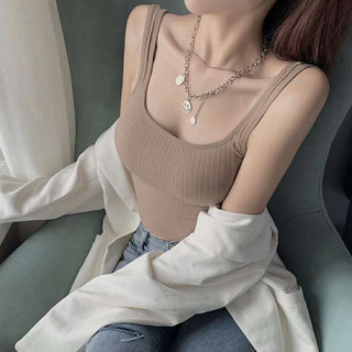 Elasticity TShirt Backless Camisole Female alodia store