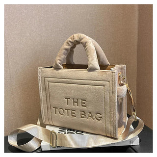 Female Square Tote Crossbody Bag Aesthetic Velour Elegant Alodia Store