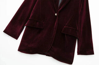 Velvet Blazer Coat Vintage Alodia Store