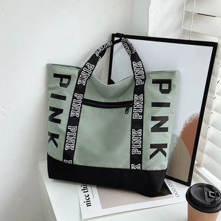 Pink Letter Graphic Tote Handbags Woman - Alodia Store