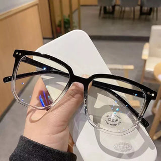 Large Square Frame Anti-Blue Light Glasses Fashion Retro Men Women Computer Gaming Eye Protection Classic Plain Glass Spectacles Alodia Store