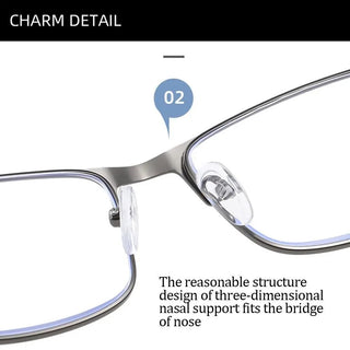 Fashion Metal Frame Simple Vintage Business Reading Glasses Anti-Blue Light Ultra Light Glasses Eye Protection For Men Women Alodia Store