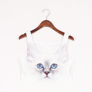 VIP FASHION Summer Sexy 3D Printed Tank Tops Crop Casual Super Short Vest Tops alodia store