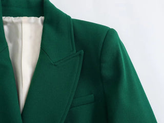TRAF Green Women's Blazer Tailoring Double Breasted Blazer Alodia Store