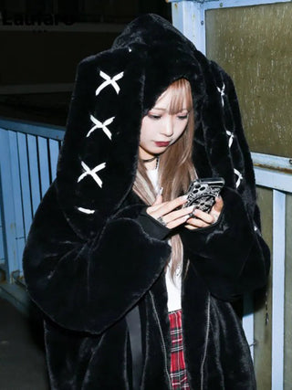 Loose Fluffy Jacket Hoodie 2023 Alodia Store