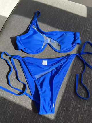 New Sexy Mesh Patchwork Bikini Set Swimsuit For Women Alodia Store