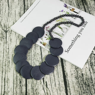 Bohemian Brown Big Woods Pendant Necklace Ethnic Style Long Beads Chain Handmade Jewelry Wooden Collier UKEN Alodia Store