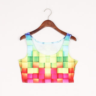 VIP FASHION Summer Sexy 3D Printed Tank Tops Crop Casual Super Short Vest Tops alodia store