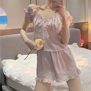 Long-sleeved Sexy Lace Home Clothes Night Gown Sleep Dress Alodia Store