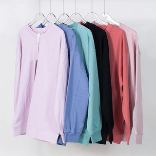 Perfectly Oversized Style Women Yoga Shirts Gym Sweatshirt Fitness Sports Pullover Long Sleeve Crop Top Workout Sportswear Alodia Store
