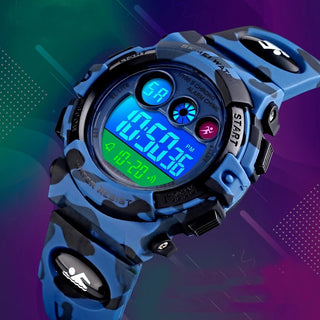 Luminous Camouflage Kids Watches LED Colorful Flash Digital Waterproof Alarm for Boys Girls Anti-seismic Creative Children Clock Alodia Store