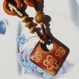 Boho Jewelry Ethnic Style Long Hand Made Bead Wood Elephant Pendant Necklace Sweater Chain For Women Fashion Neck Jewelry Gift Alodia Store
