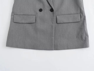 TRAF Grey Oversize Long Blazer Women Alodia Store