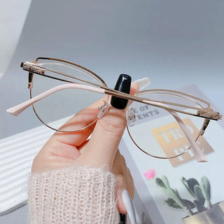 Fashion High Quality Metal Blue Light Blocking Fashion Women Computer Eyeglasses Optical Spectacle Eye Protection Glass Eyewear Alodia Store