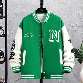 Men's Letter Printed Loose Baseball Jacket Fashion Alodia Store