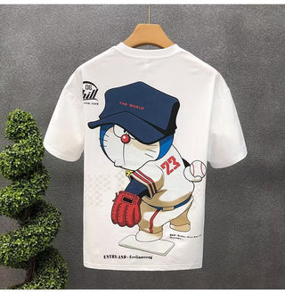 Summer Men's Cotton T-shirt Japan Men's Cool cartoon Short Sleeve Tops High Quality White T Shirt O-neck Tee Shirt Men Clothing alodia store