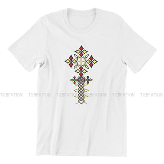 Ethiopian Cross Polyester TShirts Culture Design Distinctive Men's T Shirt Funny Clothing 6XL Alodia Store